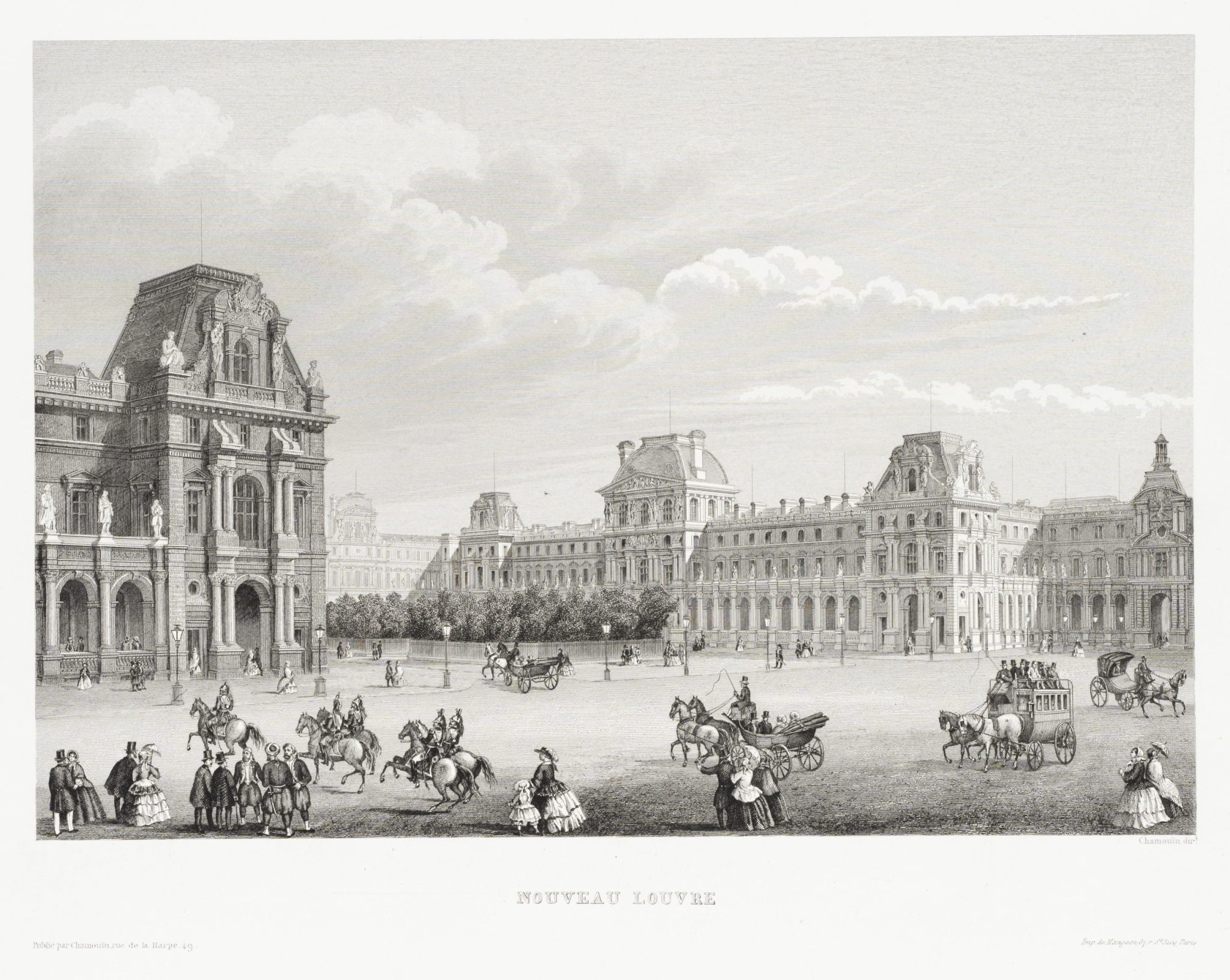 Blick auf den Louvre, Cour Carree, Schlossanlage