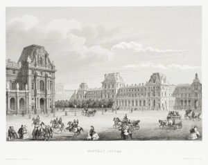 Blick auf den Louvre, Cour Carree, Schlossanlage