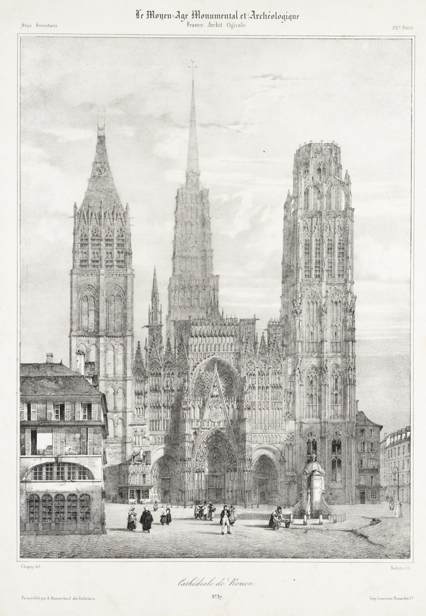 Ansicht der Kathedrale von Rouen, Gotische Kirche