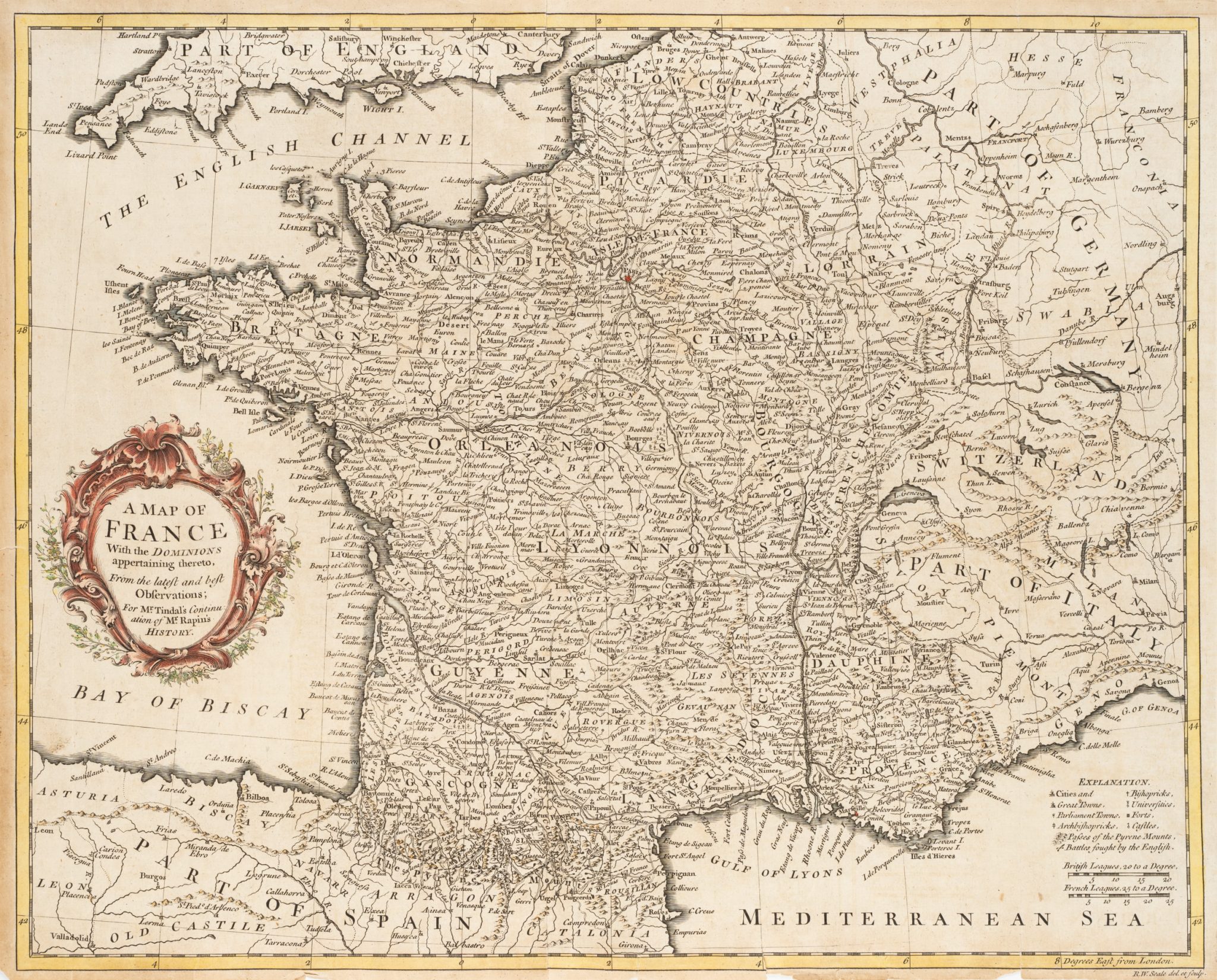 Topographische Karte von Frankreich