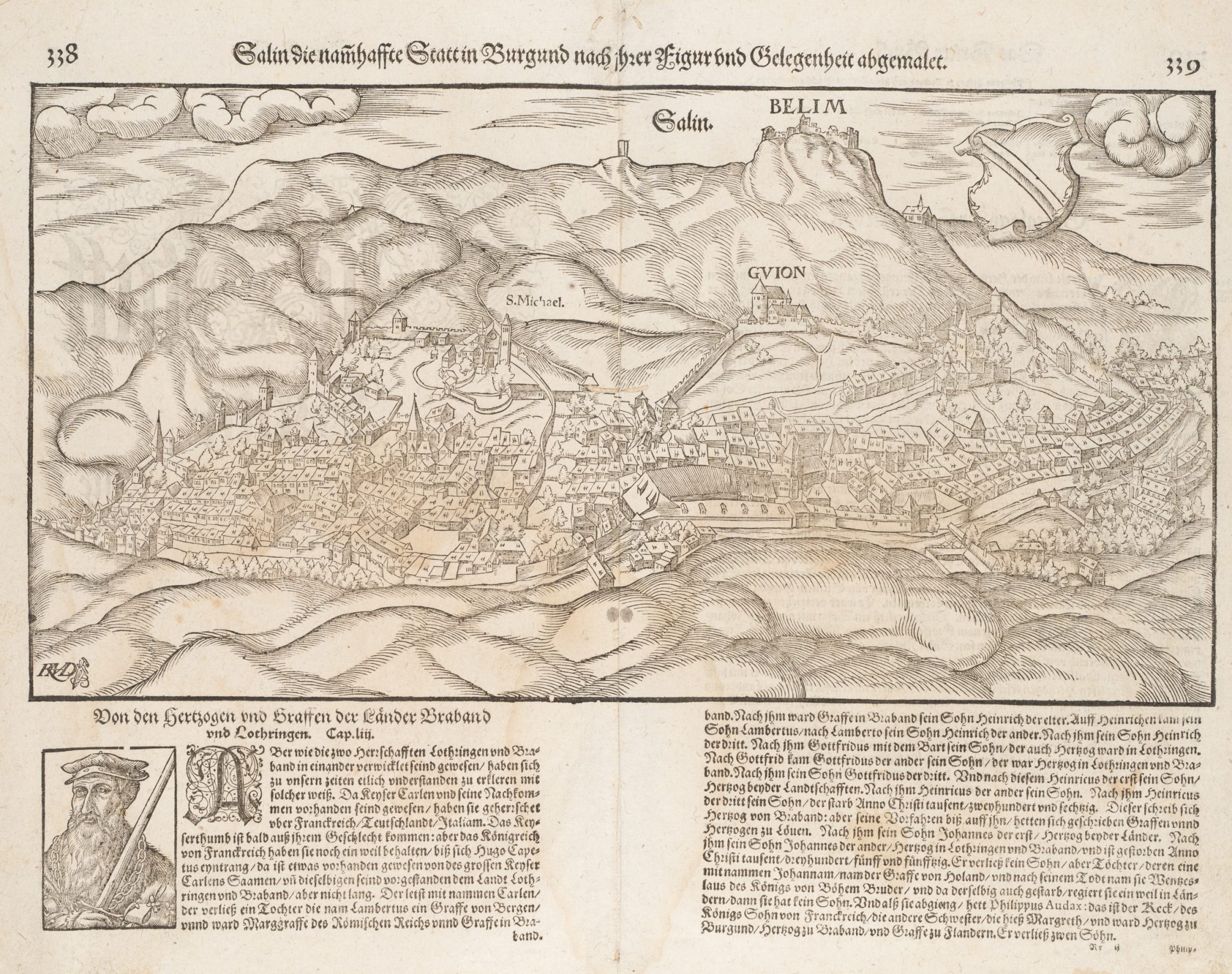 Stadtansicht von Salins-les-Bains, Topographie