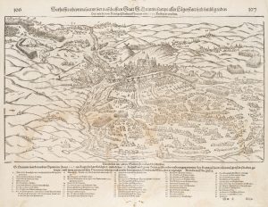 Plan der Belagerung der Stadt Saint-Quentin 1557
