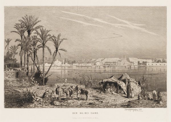 Aus der Sammlung „Ägypten & der Orient": „Der Nil bei Cairo“ Orientalische Landschaft