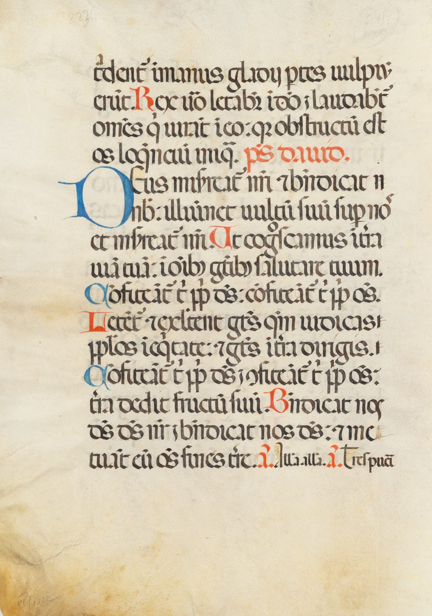Deus misereatur nostri, Handschrift auf Pergament