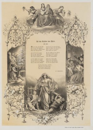 Schmuckblatt mit Gedicht zum Ende des Jahres