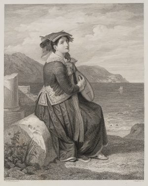 Die Erwartung. Lyra spielender Dame