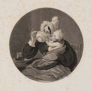 Interieur mit Mutter und Kind