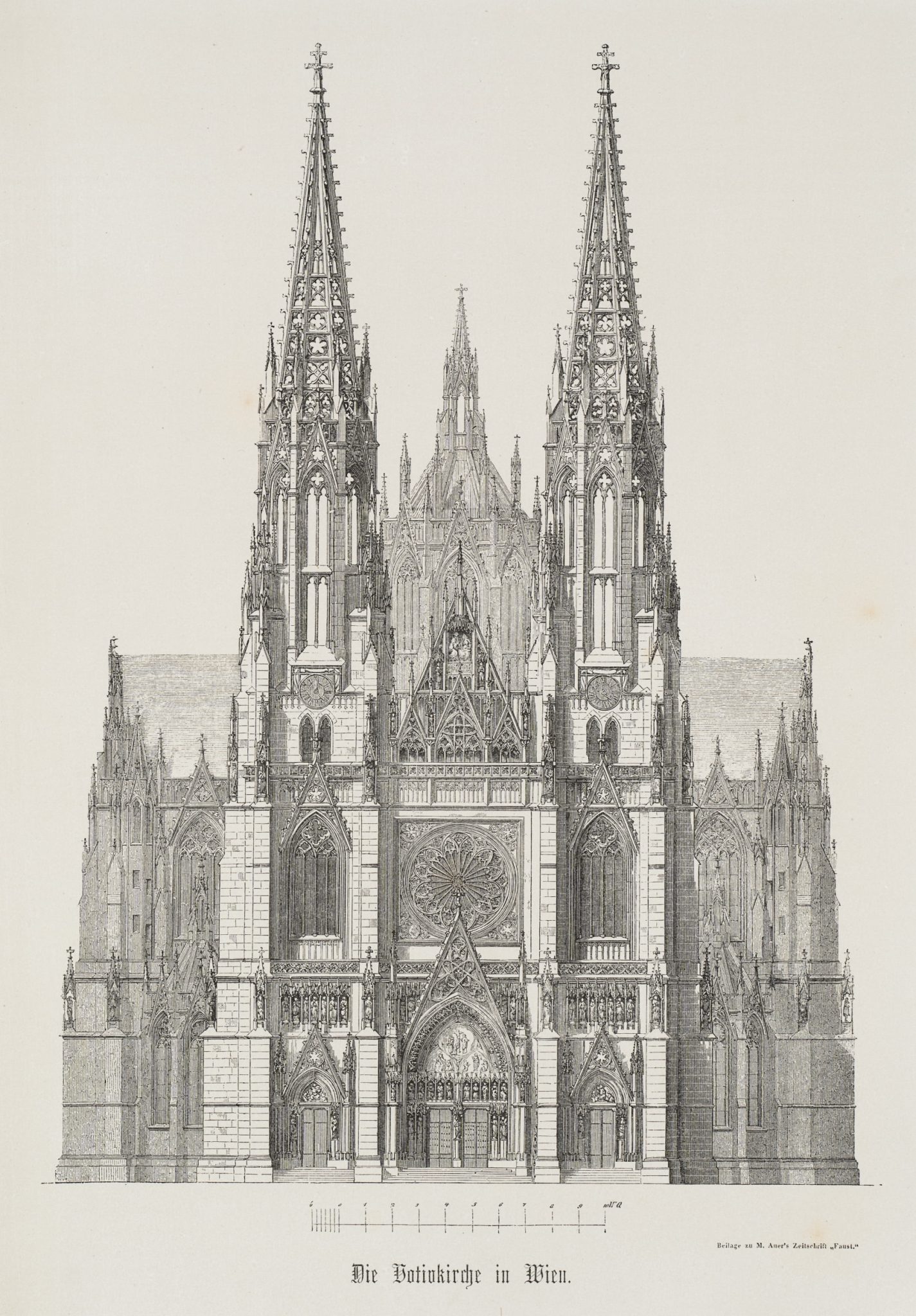 Aufriss der Votivkirche in Wien