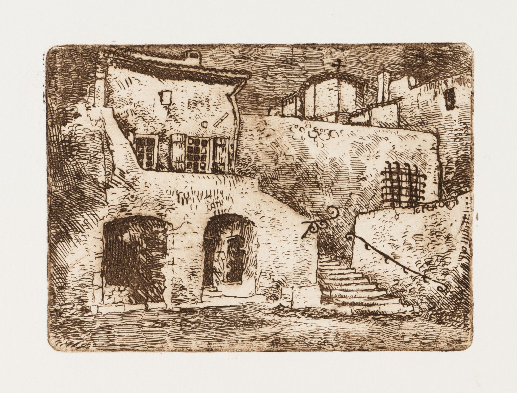 Stadtansicht mit historischer verwinkelter Architektur