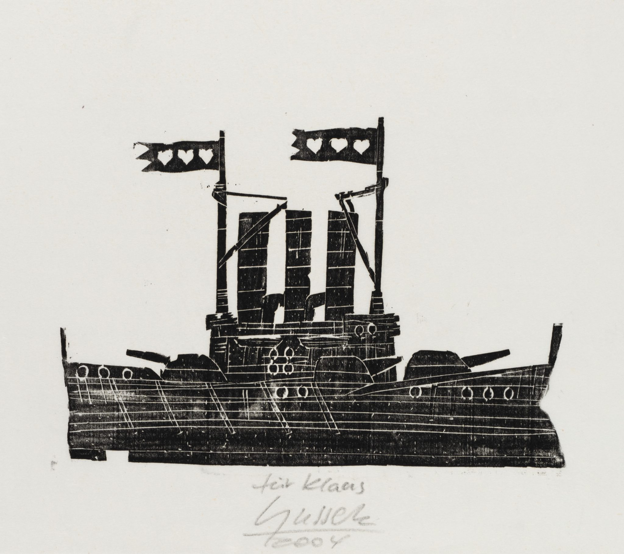 Ansicht eines Dampfers. Großes Schiff