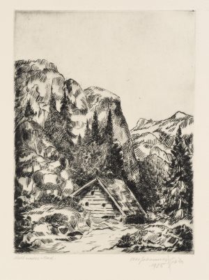 Alpenhütte im Gebirge