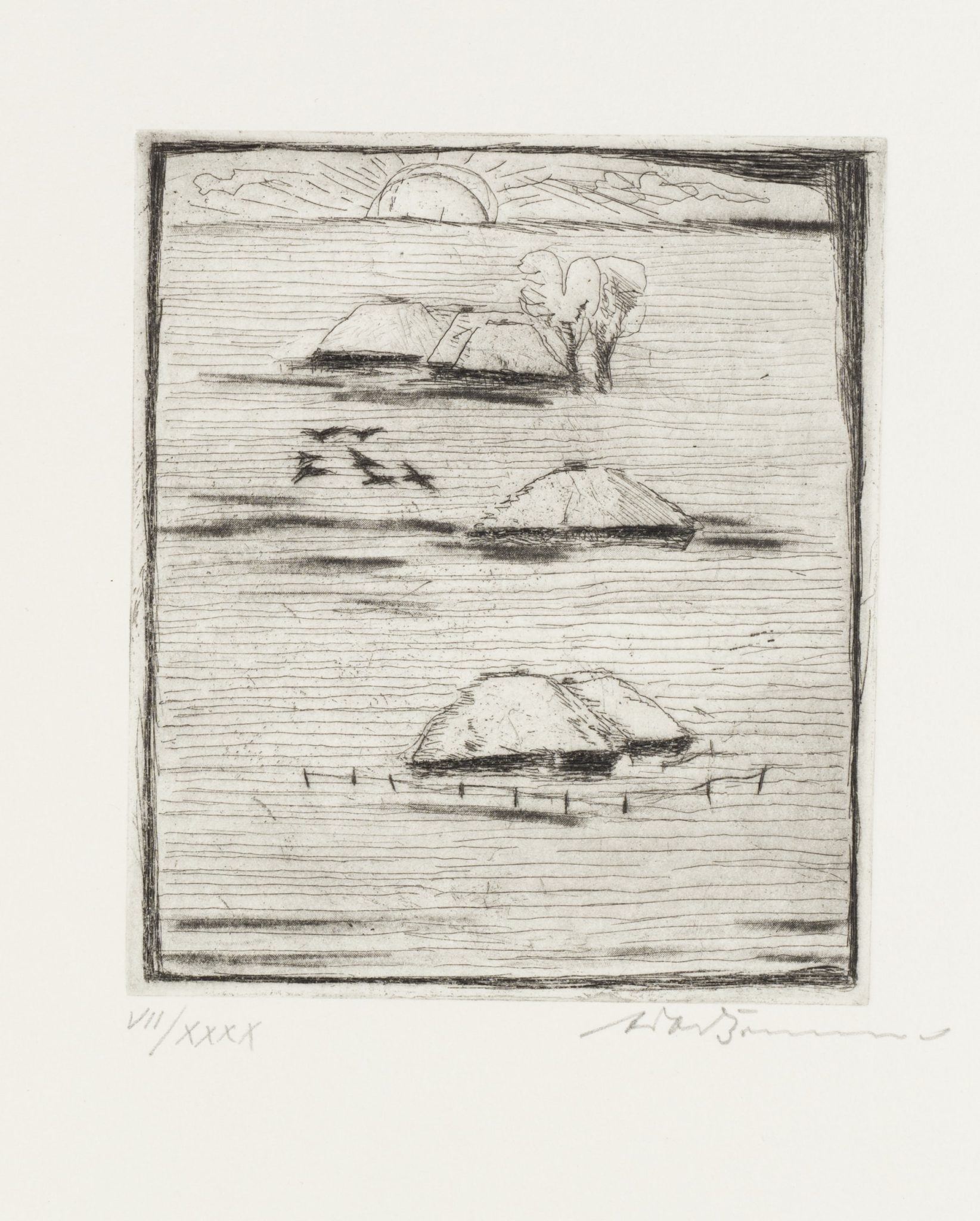 Landschaft mit hohem Horizont