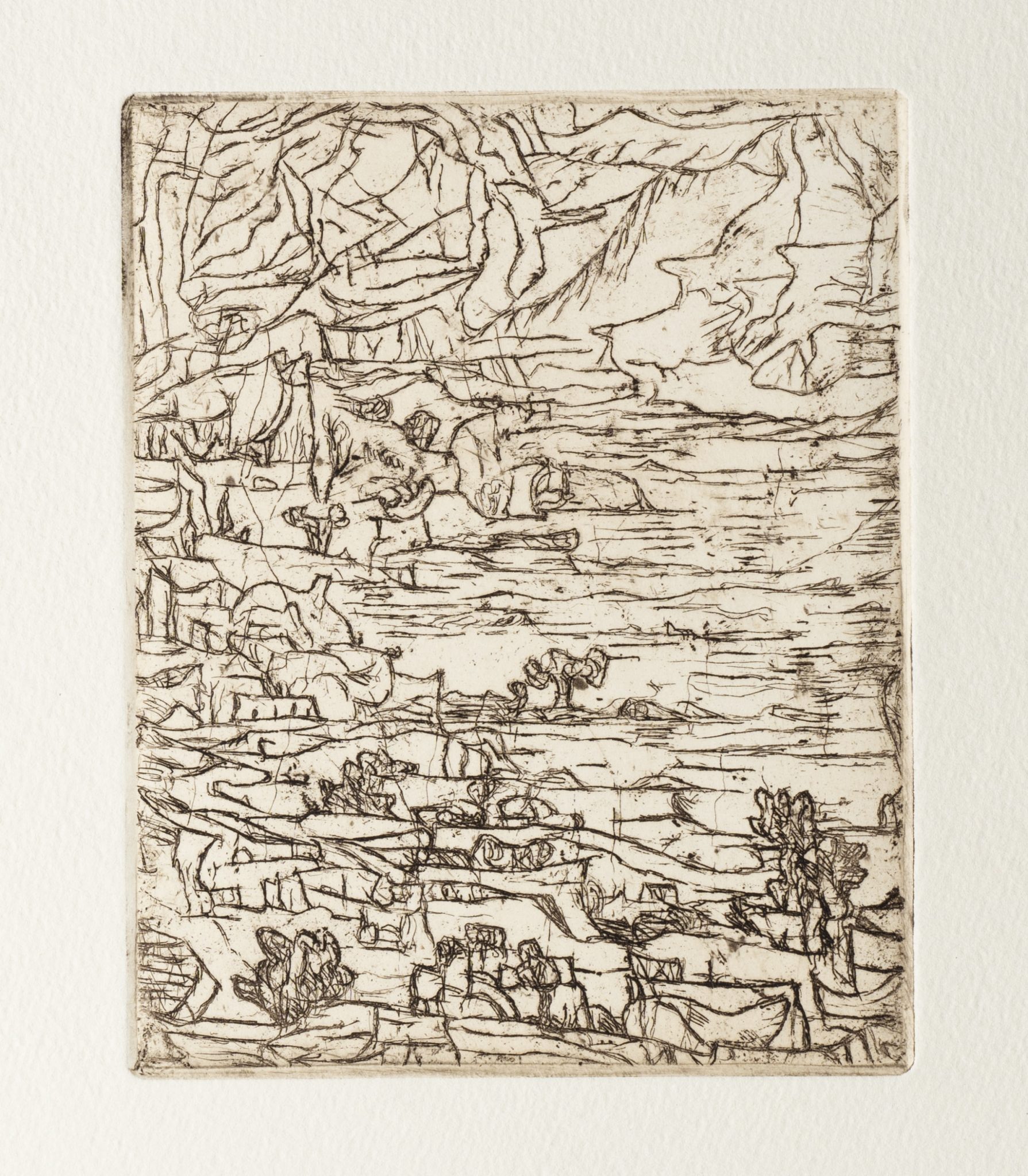 Abstrakte Gebirgslandschaft mit Bergwand