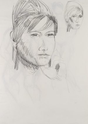 Portraitskizzen einer Frau