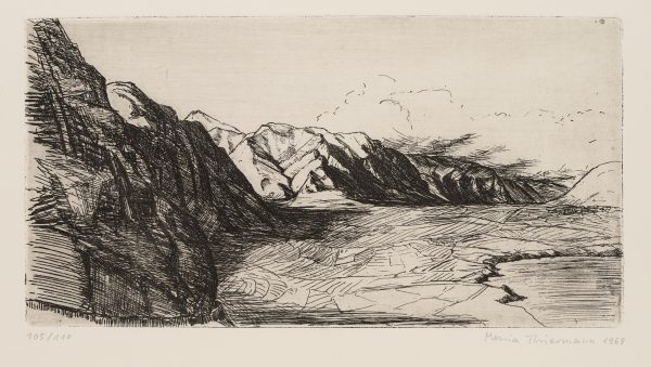 Beispiel aus Kuratierte Online-Ausstellungen: Berglandschaft mit See