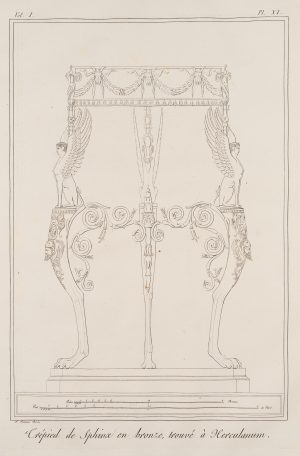 Tripod mit Sphinxen, Fund aus Herculaneum