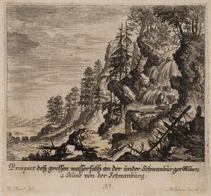 Wasserfall in Gebirgslandschaft