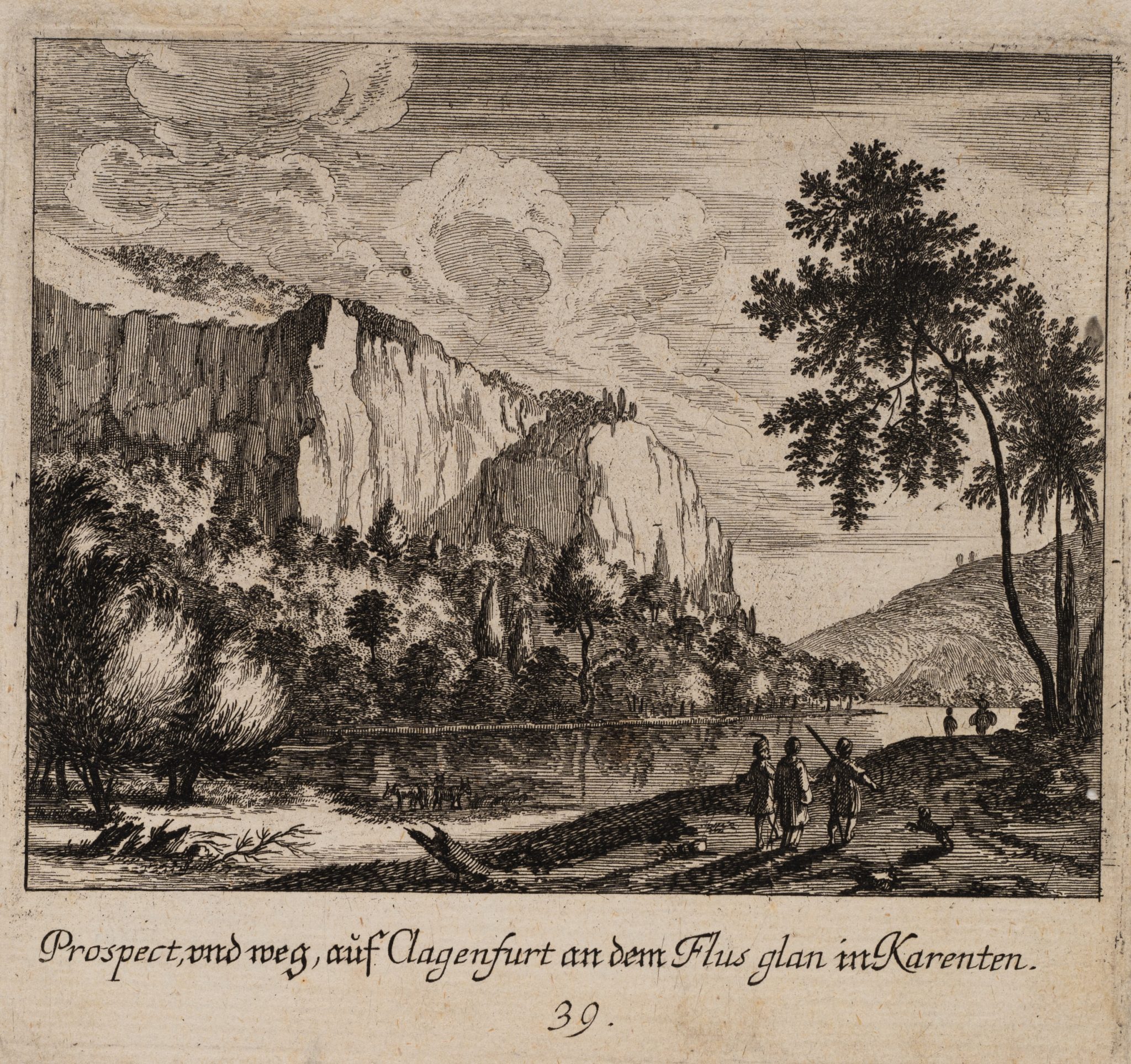 Flusslandschaft mit steilen Berghängen