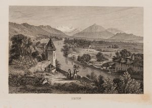 Stadtansicht von Thun am Fluss Aare