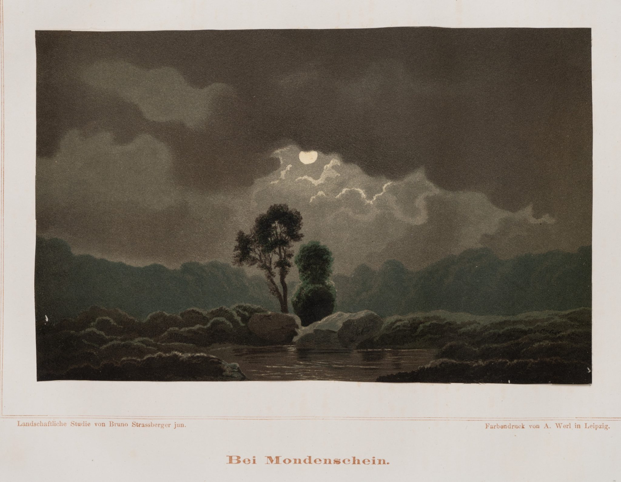 Bei Mondenschein. Nachtlandschaft bei Vollmond