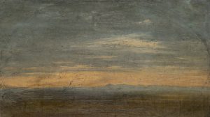 Landschaft mit blauen Hügeln