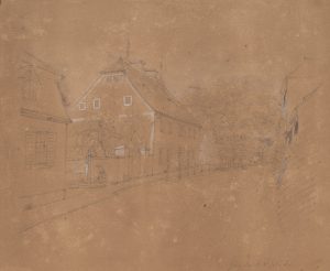 Straßenzug mit Brunnen