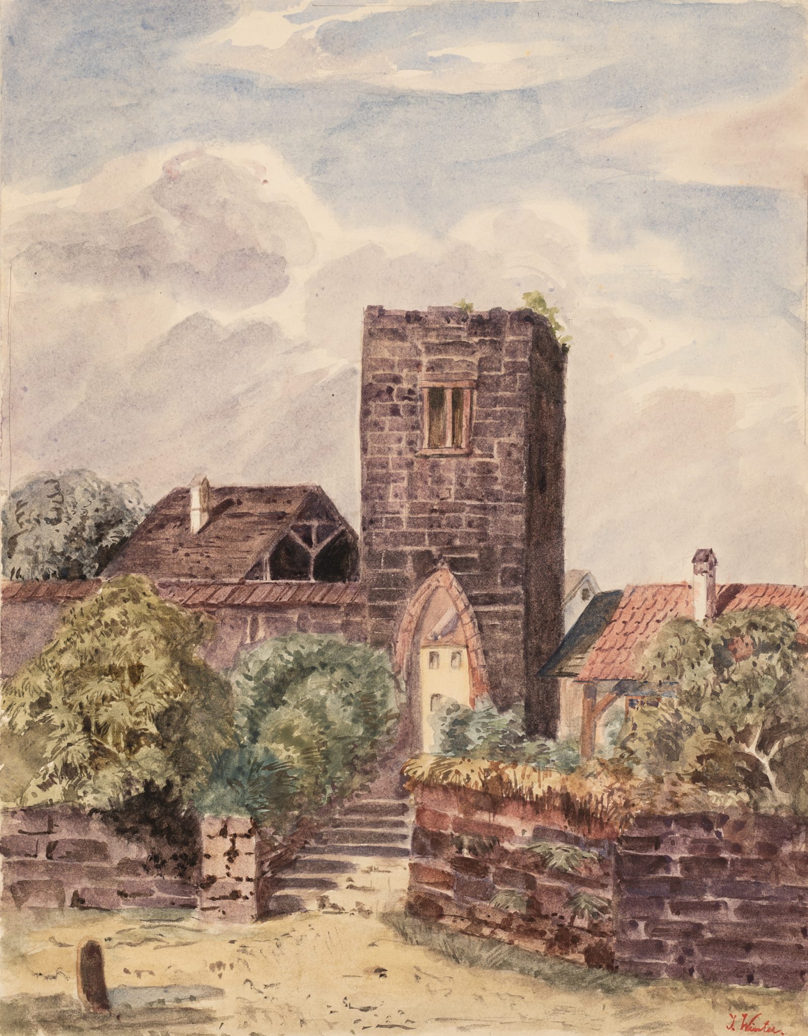 Mittelalterlicher Turm und Stadtmauer