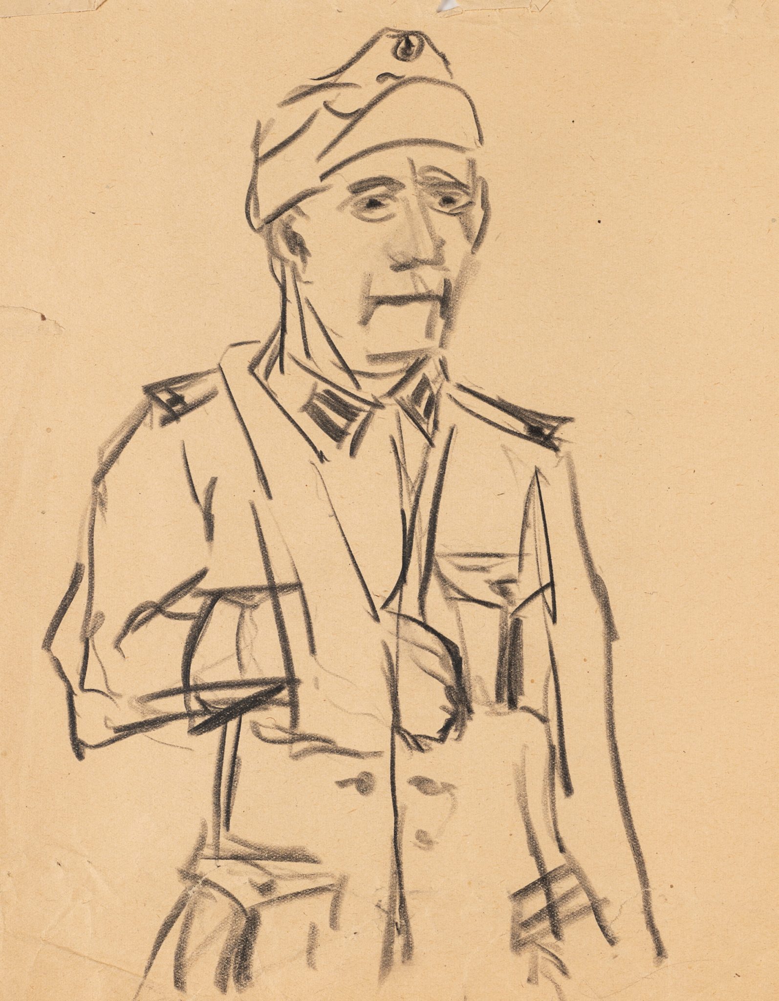 Soldat mit Armschlinge