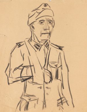 Soldat mit Armschlinge