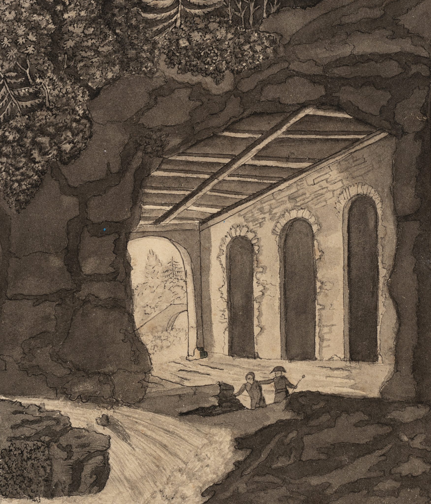 Gewölbe mit Wasserstrom