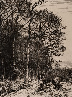 "Lisière du Bois", Winterliche Waldrandszene