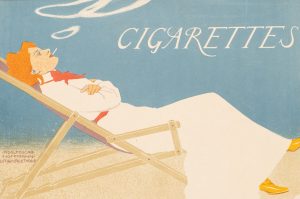 Mondäne Frau mit "Cigarettes"