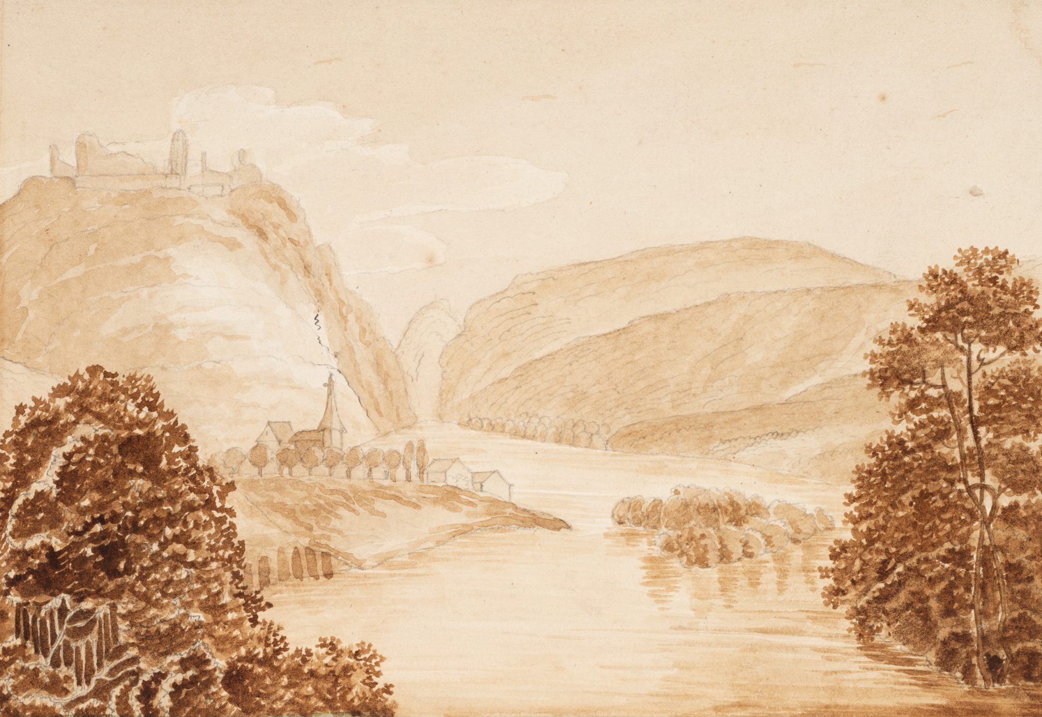 Flusstal mit Auenlandschaft