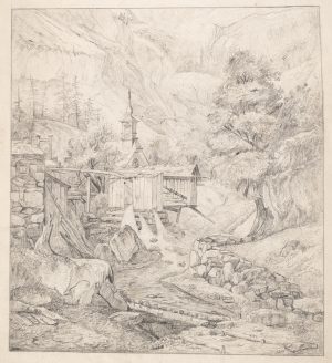 Kapelle und Hütten am Wildbach