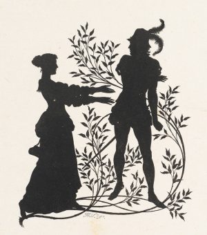 Silhouetten. Paar in Renaissancekostüm