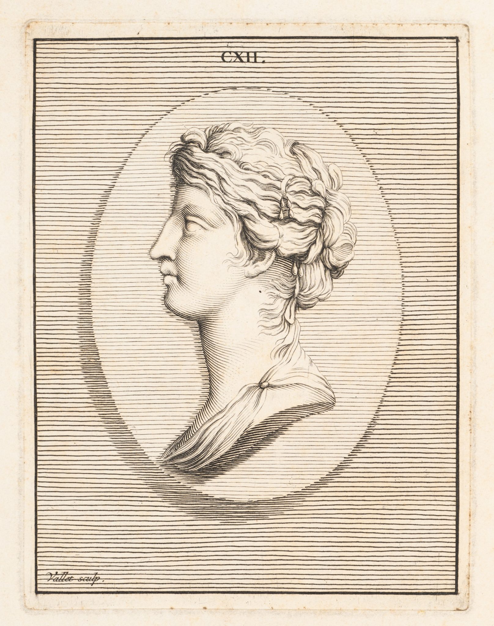 Weibliches Profil in Oval