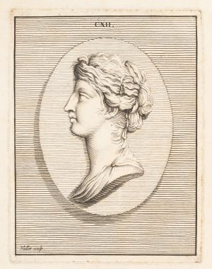Weibliches Profil in Oval