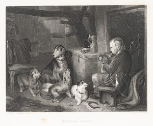 Highland Music. Bagpipe mit Hunden