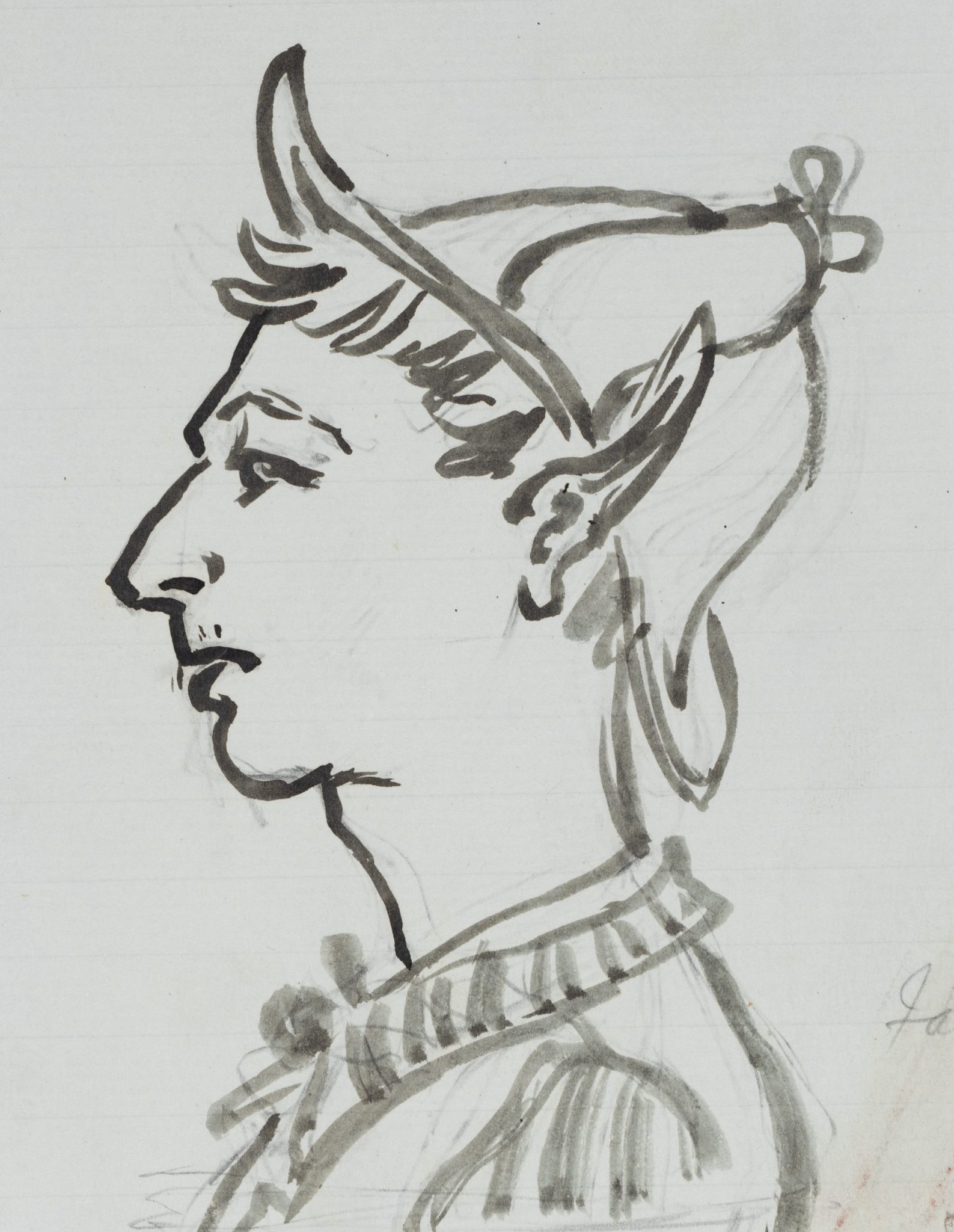 Porträtstudie in Kostüm eines Fauns