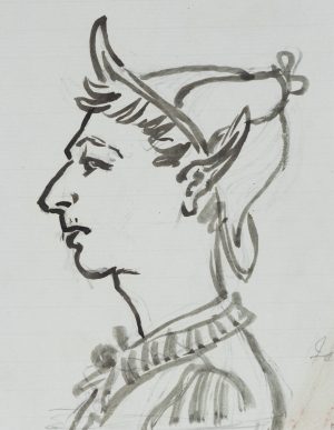 Porträtstudie in Kostüm eines Fauns