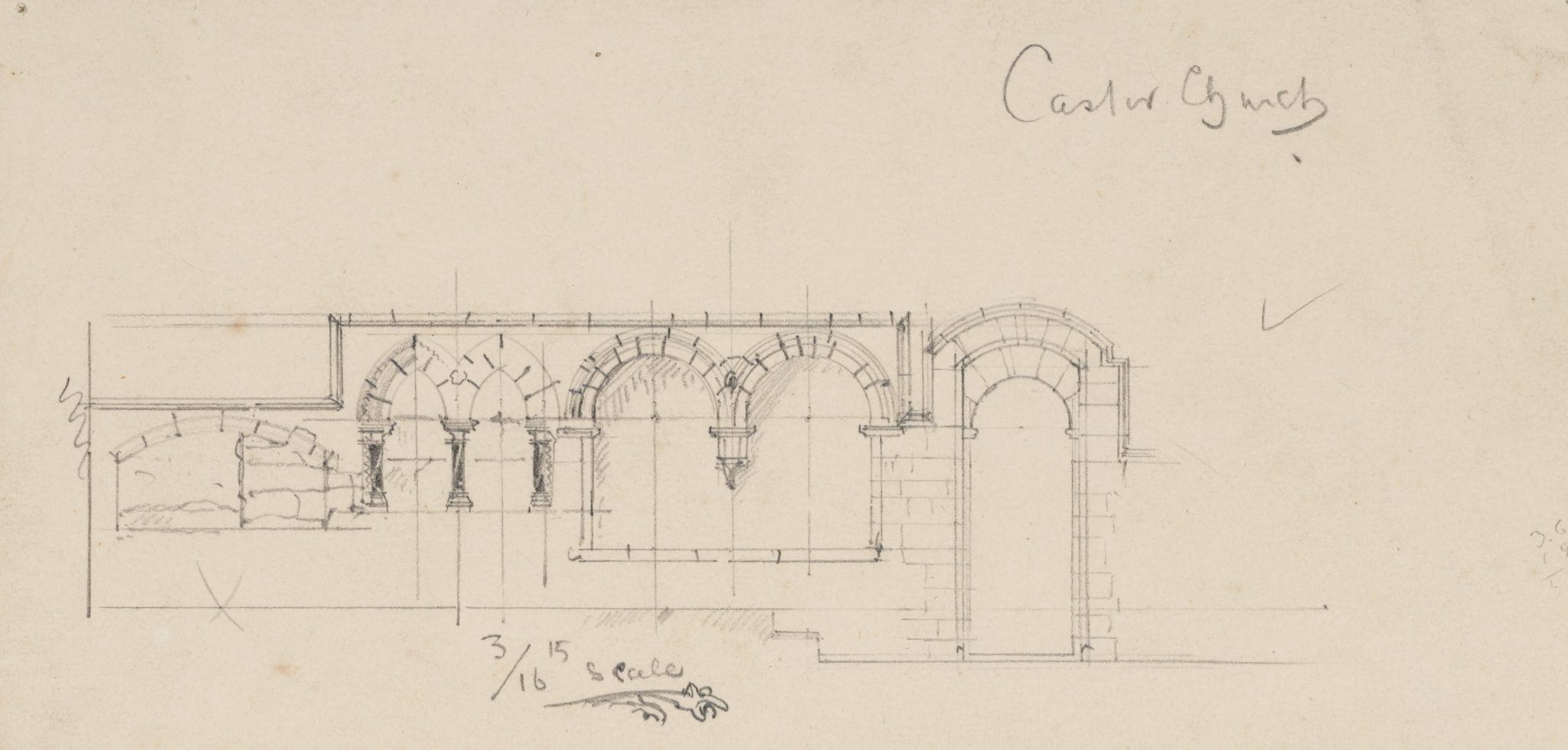 Romanische Architekturskizze