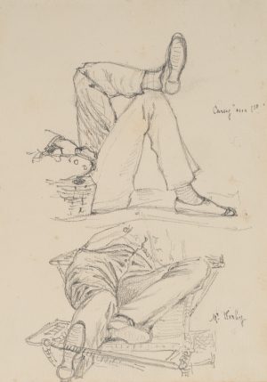 Beinstudien. Ruhende Figuren