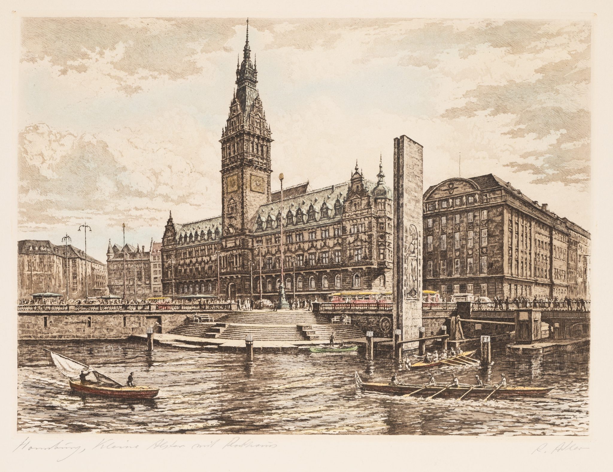 Hamburger Rathaus und Kanal