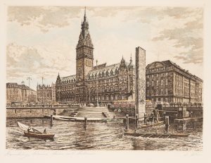 Hamburger Rathaus und Kanal
