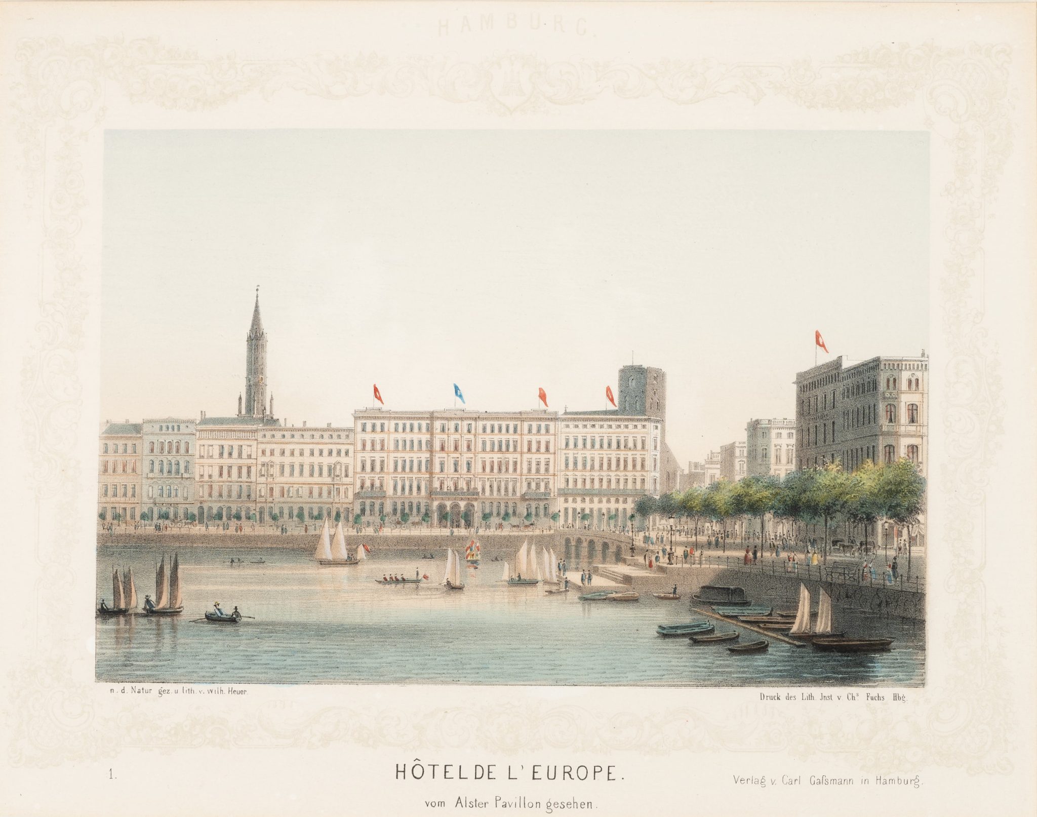 Ansicht des Hôtel de l'Europe, Hamburg