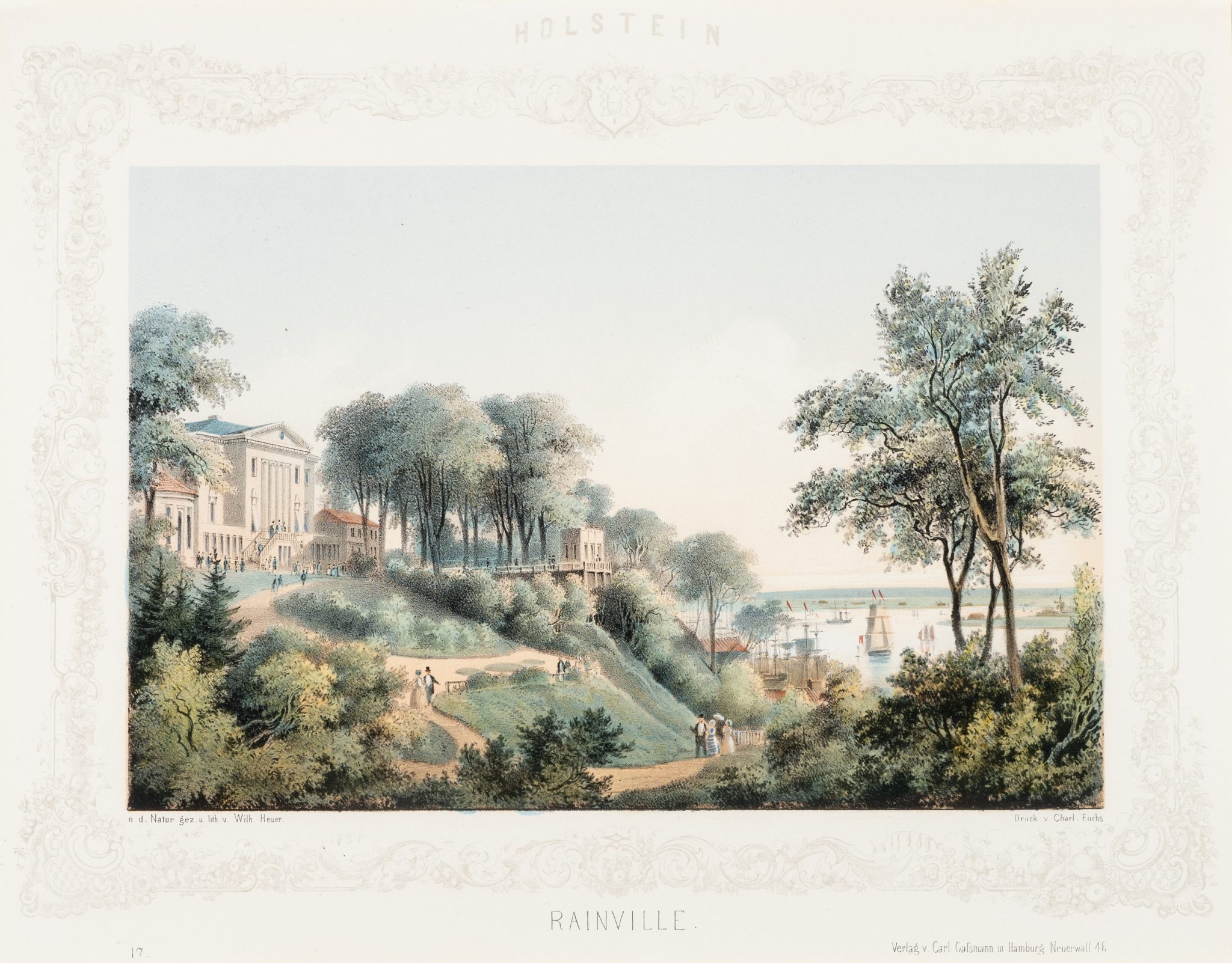 Küstenlandschaft mit neoklassizistischem Bau