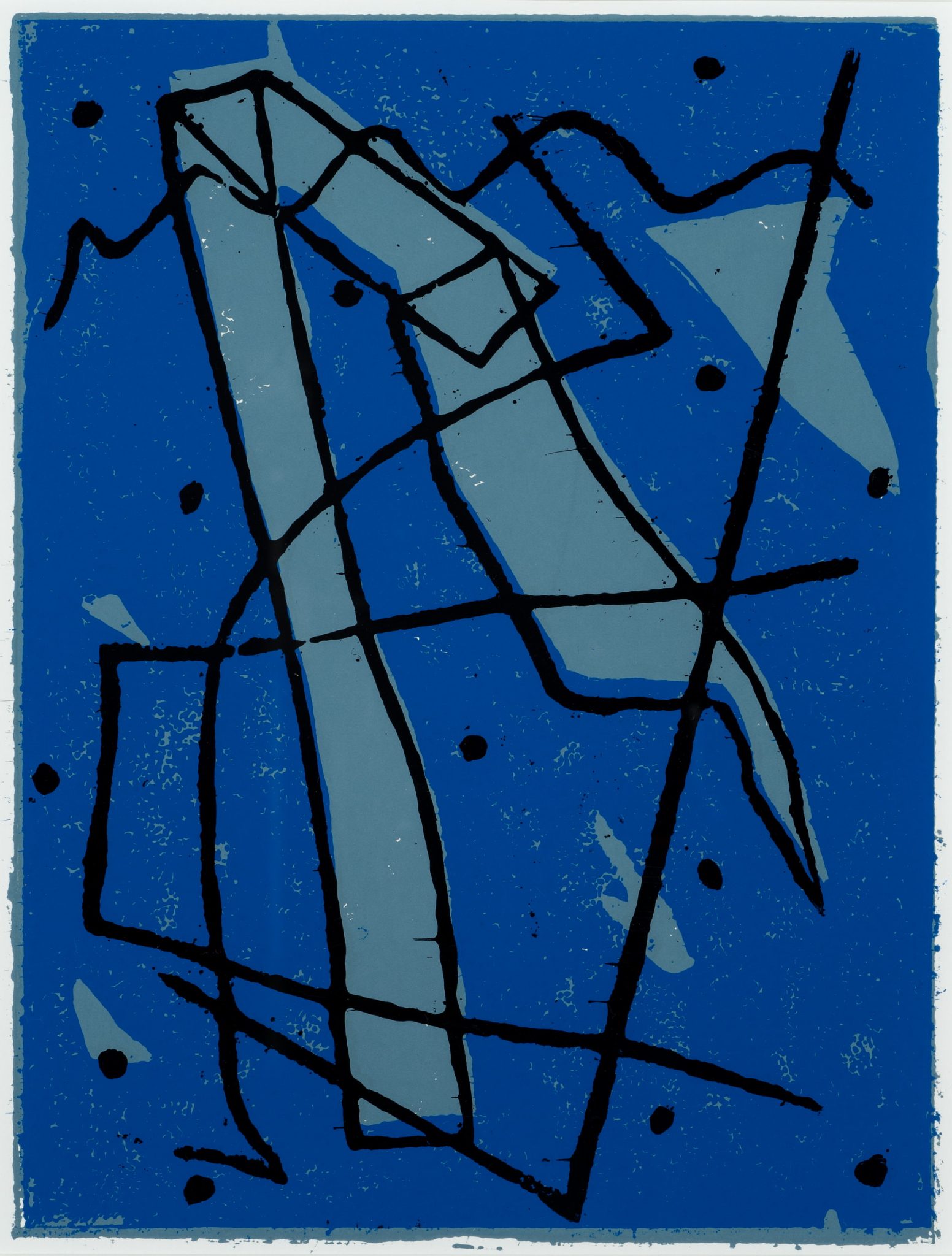 Abstrakt in Grau-Blau