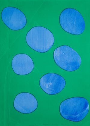 Wunderbar. Blaue Punkte auf Grün