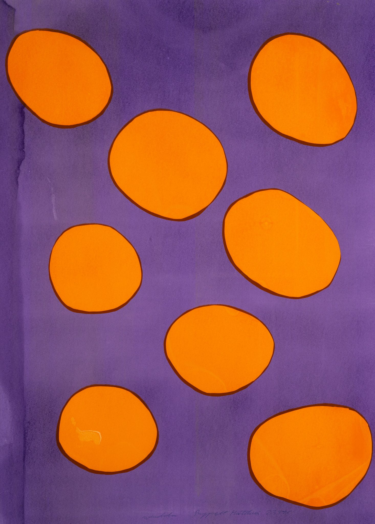 Wunderbar. Orange Punkte auf Violett