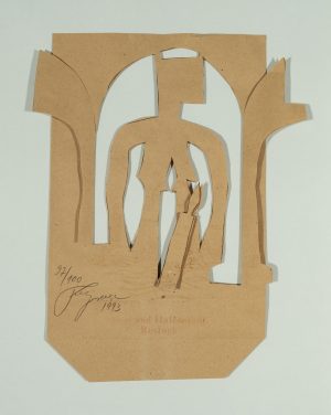 Papier-Silhouette mit Kerze